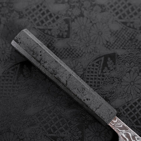 Kiritsuke SLD Wellen Nickel Damast Schwarzer Ishime Urushi Griff 210mm-[Musashi]-[Japan-Küchenmesser]