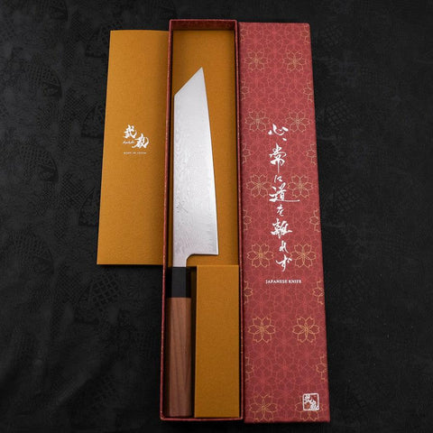 Kiritsuke SLD Wellen-Nickel Damast Walnussholz Griff 210mm-[Musashi]-[Japan-Küchenmesser]