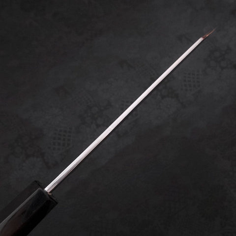 Kiritsuke Santoku Blue Steel #1 Kurouchi Suminagashi Büffelhorn und Ebenholz Griff 170mm-[Musashi]-[Japan-Küchenmesser]
