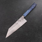Kiritsuke Santoku Silver Steel #3 Nashiji Blauer Ahornholz Griff 180mm-[Musashi]-[Japan-Küchenmesser]