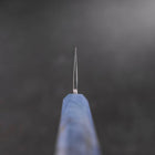 Kiritsuke Santoku Silver Steel #3 Nashiji Blauer Ahornholz Griff 180mm-[Musashi]-[Japan-Küchenmesser]