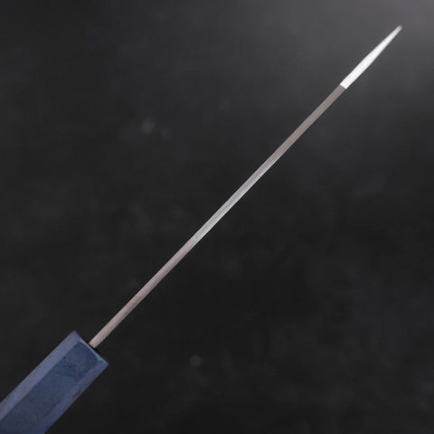 Kiritsuke Santoku Silver Steel #3 Nashiji Blauer Ahornholz Griff 180mm-[Musashi]-[Japan-Küchenmesser]