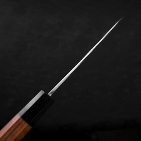 Kiritsuke Santoku White Steel #2 Kasumi Büffelhorn und Teakholz Griff 180mm-[Musashi]-[Japan-Küchenmesser]