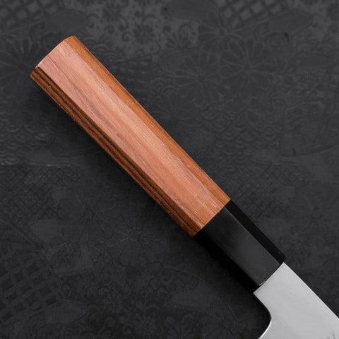 Kiritsuke Santoku White Steel #2 Kasumi Büffelhorn und Teakholz Griff 180mm-[Musashi]-[Japan-Küchenmesser]