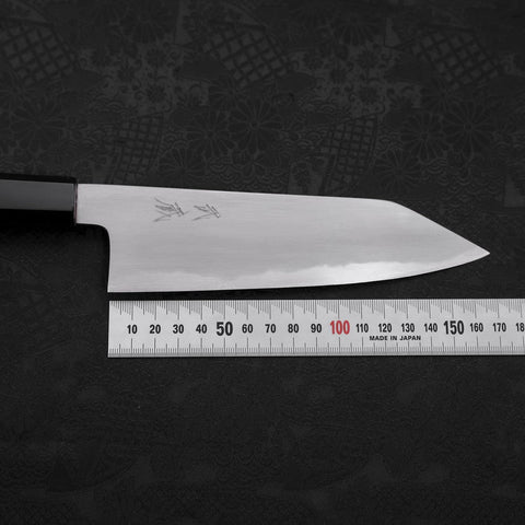 Kiritsuke Santoku White Steel #2 Kasumi Büffelhorn und Teakholz Griff 180mm-[Musashi]-[Japan-Küchenmesser]
