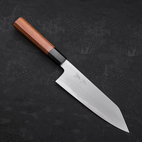 Kiritsuke Santoku White Steel #2 Kasumi Büffelhorn und Teakholz Griff 180mm-[Musashi]-[Japan-Küchenmesser]