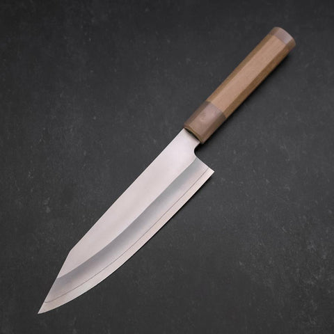 Kiritsuke Silver Steel #3 Bokashi Double Buffalo Capped Magnolia Handle 195mm (7.7”)-[Musashi]-[Japan-Küchenmesser]