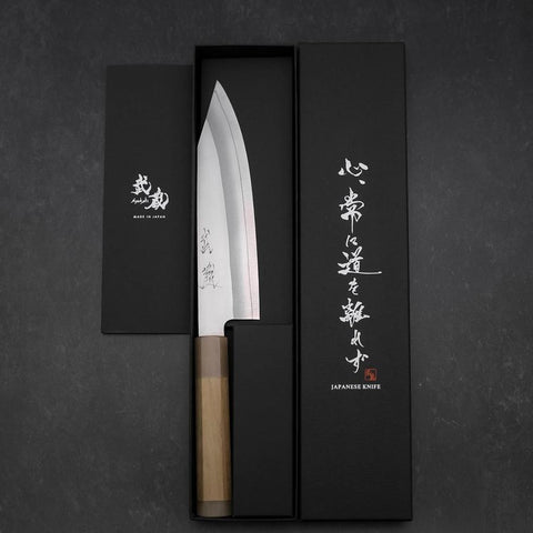 Kiritsuke Silver Steel #3 Bokashi Magnolienholz Griff mit Doppelter Büffelhorn-Kappe 195mm-[Musashi]-[Japan-Küchenmesser]