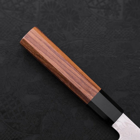Kiritsuke Silver Steel #3 Damast Büffelhorn und Teakholz Griff 210mm-[Musashi]-[Japan-Küchenmesser]