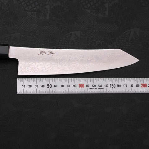 Kiritsuke Silver Steel #3 Damast Büffelhorn und Teakholz Griff 210mm-[Musashi]-[Japan-Küchenmesser]