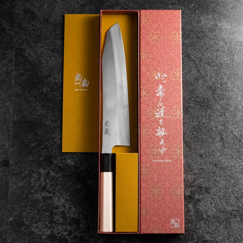 Kiritsuke Silver Steel #3 Kasumi Büffelhorn und Magnolienholz Griff 240mm-[Musashi]-[Japan-Küchenmesser]