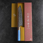 Kiritsuke Silver Steel #3 Nickel Damascus Buffalo Turquoise Handle 230mm-[Musashi]-[Japan-Küchenmesser]