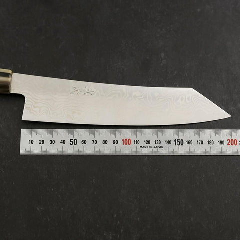 Kiritsuke Silver Steel #3 Nickel Damast Büffelhorn und Türkis Griff 210mm-[Musashi]-[Japan-Küchenmesser]