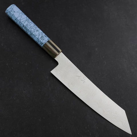 Kiritsuke Silver Steel #3 Nickel Damast Büffelhorn und Türkis Griff 210mm-[Musashi]-[Japan-Küchenmesser]