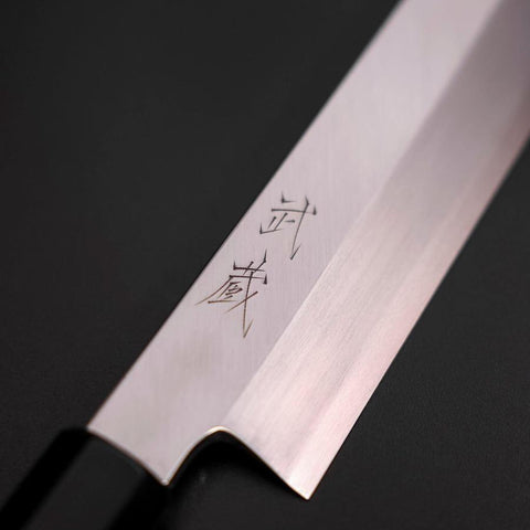 Kiritsuke Silver Steel #3 Poliert Büffelhorn und Ebenholz Griff 260mm-[Musashi]-[Japan-Küchenmesser]
