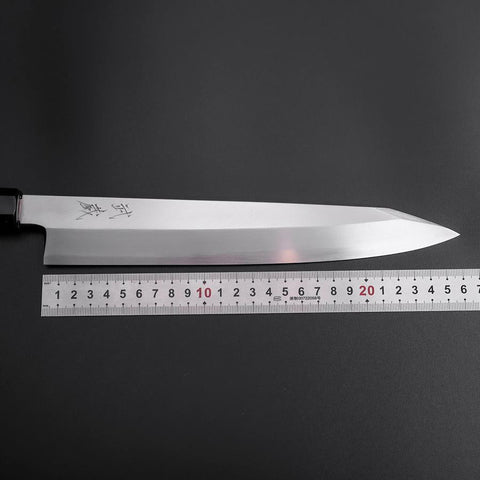 Kiritsuke Silver Steel #3 Poliert Büffelhorn und Ebenholz Griff 260mm-[Musashi]-[Japan-Küchenmesser]