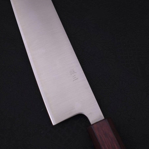 Kiritsuke Silver Steel #3 Poliert Lila Urushi Griff 210mm-[Musashi]-[Japan-Küchenmesser]
