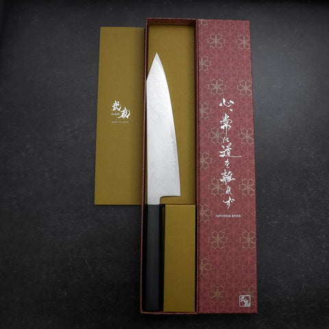 Kiritsuke VG-10 Damascus Dark Blue Urushi Handle 210mm (8.3”)-[Musashi]-[Japan-Küchenmesser]