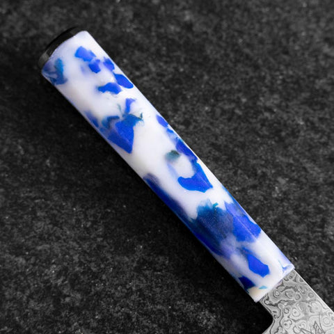 Kiritsuke VG-10 Damast Blau-Weißer Mix Ozeanplastik Griff 210mm-[Musashi]-[Japan-Küchenmesser]