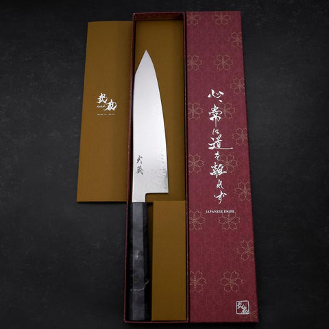 Kiritsuke VG-10 Damast Blauer Birkenholz Griff 210mm-[Musashi]-[Japan-Küchenmesser]