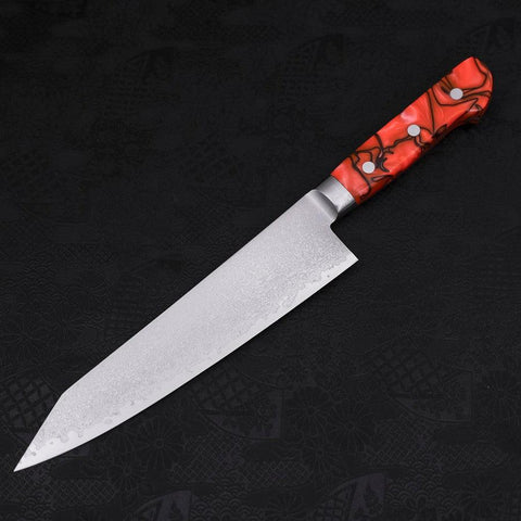 Kiritsuke VG-10 Damast Blaues Marmorierter Epoxidharz Griff 210mm-[Musashi]-[Japan-Küchenmesser]
