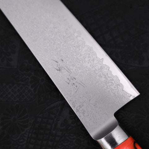 Kiritsuke VG-10 Damast Blaues Marmorierter Epoxidharz Griff 210mm-[Musashi]-[Japan-Küchenmesser]