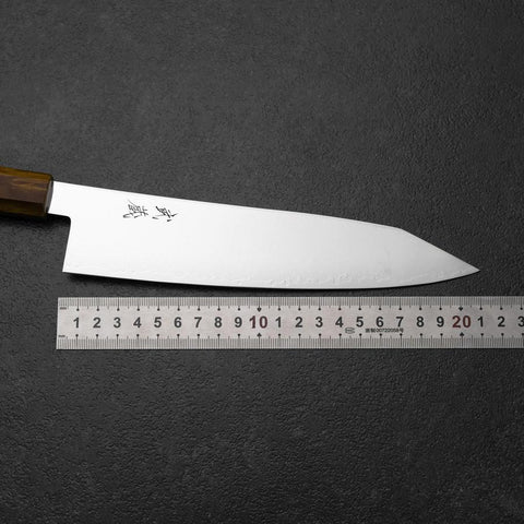 Kiritsuke VG-10 Damast Gelber Birkenholz Griff 210mm-[Musashi]-[Japan-Küchenmesser]