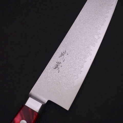 Kiritsuke VG-10 Damast Rot Marmorierter Epoxidharz Griff 210mm-[Musashi]-[Japan-Küchenmesser]