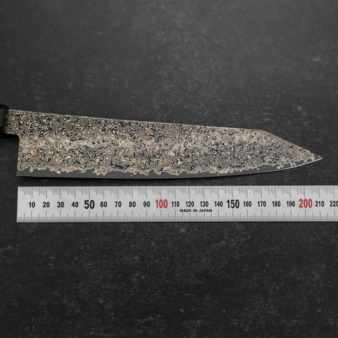Kiritsuke VG-10 Kurozome Damast Büffelhorn und Ebenholz Griff 210mm-[Musashi]-[Japan-Küchenmesser]