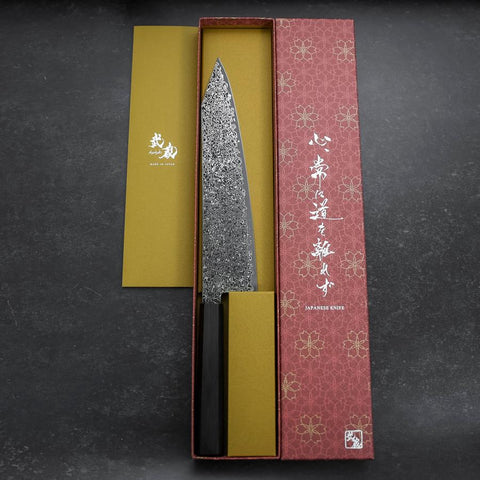 Kiritsuke VG-10 Kurozome Damast Büffelhorn und Ebenholz Griff 240mm-[Musashi]-[Japan-Küchenmesser]