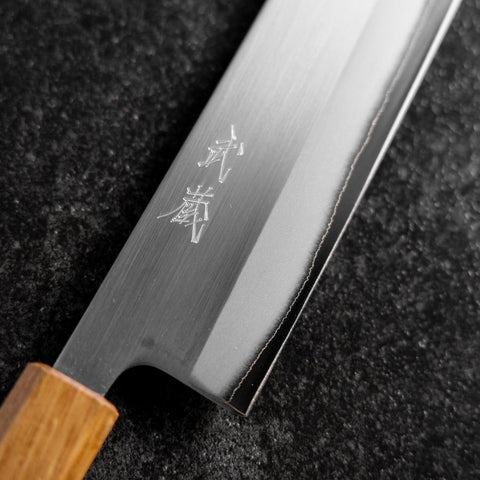 Kiritsuke White Steel #1 Poliert Yaki Urushi Griff 240mm-[Musashi]-[Japan-Küchenmesser]