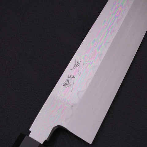 Kiritsuke White Steel #2, Kagami Finish Honyaki Büffelhorn und Ebenholz Griff, 240mm-[Musashi]-[Japan-Küchenmesser]