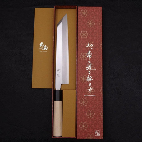 Kiritsuke White Steel #2 Kasumi Büffelhorn und Magnolienholz Griff 240mm-[Musashi]-[Japan-Küchenmesser]