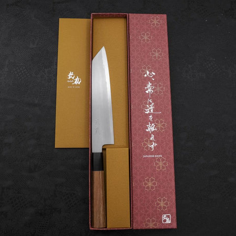 Kiritsuke White Steel #2 Kasumi Büffelhorn und Teakholz Griff 210mm-[Musashi]-[Japan-Küchenmesser]