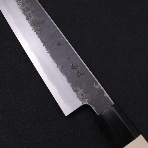 Kiritsuke White Steel #2 Kurouchi Büffelhorn und Magnolienholz Griff 200mm-[Musashi]-[Japan-Küchenmesser]