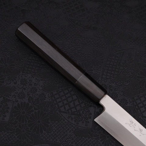 Kiritsuke Yanagiba Silver Steel #3 Kasumi Büffelhorn und Ebenholz Griff 240mm-[Musashi]-[Japan-Küchenmesser]