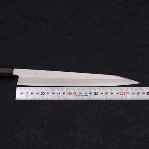 Kiritsuke Yanagiba Silver Steel #3 Kasumi Büffelhorn und Ebenholz Griff 240mm-[Musashi]-[Japan-Küchenmesser]
