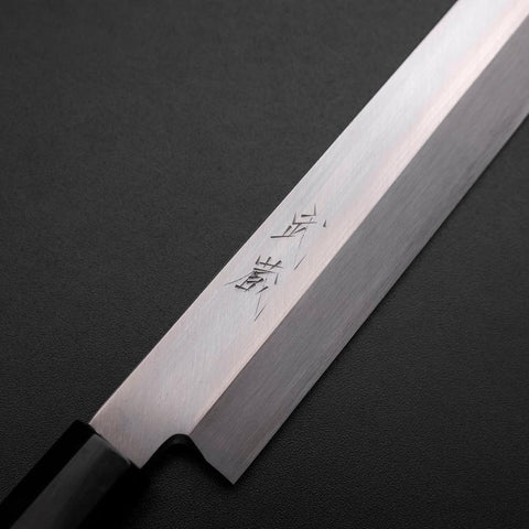 Kiritsuke Yanagiba Silver Steel #3 Kasumi Büffelhorn und Ebenholz Griff 300mm-[Musashi]-[Japan-Küchenmesser]
