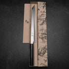 Kiritsuke Yanagiba Silver Steel #3 Kasumi Büffelhorn und Ebenholz Griff 300mm-[Musashi]-[Japan-Küchenmesser]