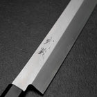 Kiritsuke Yanagiba Silver Steel #3 Kasumi Büffelhorn und Ebenholz Griff 300mm (Sori)-[Musashi]-[Japan-Küchenmesser]
