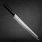 Kiritsuke Yanagiba Silver Steel #3 Kasumi Büffelhorn und Ebenholz Griff 300mm (Sori)-[Musashi]-[Japan-Küchenmesser]