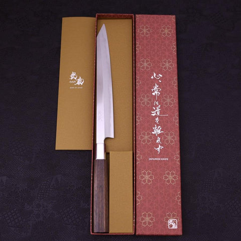 Kiritsuke Yanagiba Silver Steel #3 Walnussholz Griff 240mm-[Musashi]-[Japan-Küchenmesser]
