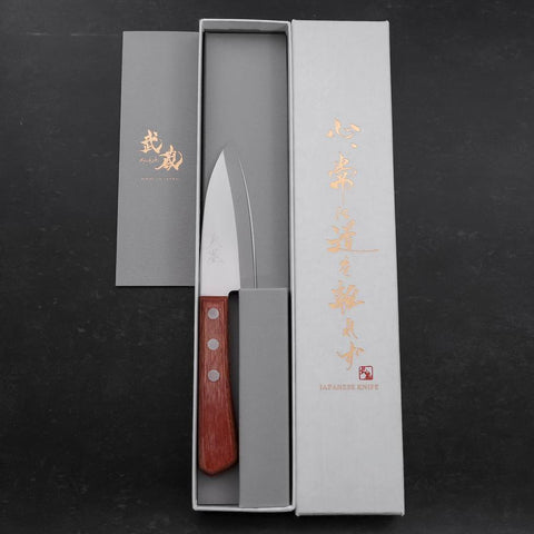 Kodeba AUS-6 Poliert Brauner Westlicher Griff 95mm-[Musashi]-[Japan-Küchenmesser]