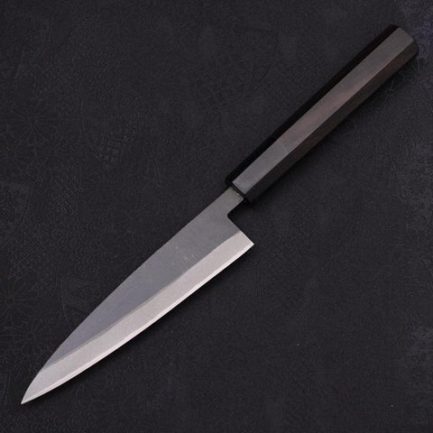 Koyanagi Blue Steel #2 Kurouchi Chokin "Sonne Im Wolkenmeer" Büffelhorn und Ebenholz Griff 135mm-[Musashi]-[Japan-Küchenmesser]
