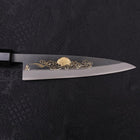 Koyanagi Blue Steel #2 Kurouchi Chokin "Sonne Im Wolkenmeer" Büffelhorn und Ebenholz Griff 135mm-[Musashi]-[Japan-Küchenmesser]