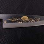 Koyanagi Blue Steel #2 Kurouchi Chokin "Sonne Im Wolkenmeer" Büffelhorn und Ebenholz Griff 135mm-[Musashi]-[Japan-Küchenmesser]