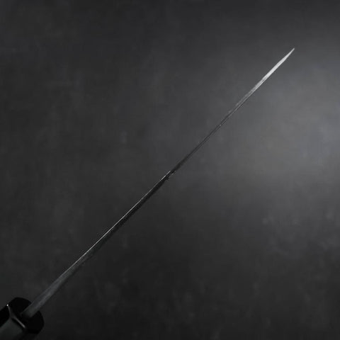 Koyanagi Blue Steel #2 Kurouchi Damast Büffelhorn und Ebenholz Griff 135mm-[Musashi]-[Japan-Küchenmesser]