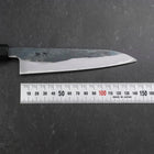Koyanagi Blue Steel #2 Kurouchi Damast Büffelhorn und Ebenholz Griff 135mm-[Musashi]-[Japan-Küchenmesser]