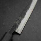 Koyanagi Blue steel #1 Kurouchi Dunkelblauer Urushi Griff 150mm-[Musashi]-[Japan-Küchenmesser]
