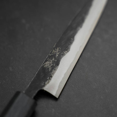 Koyanagi Blue steel #1 Kurouchi Dunkelblauer Urushi Griff 150mm-[Musashi]-[Japan-Küchenmesser]